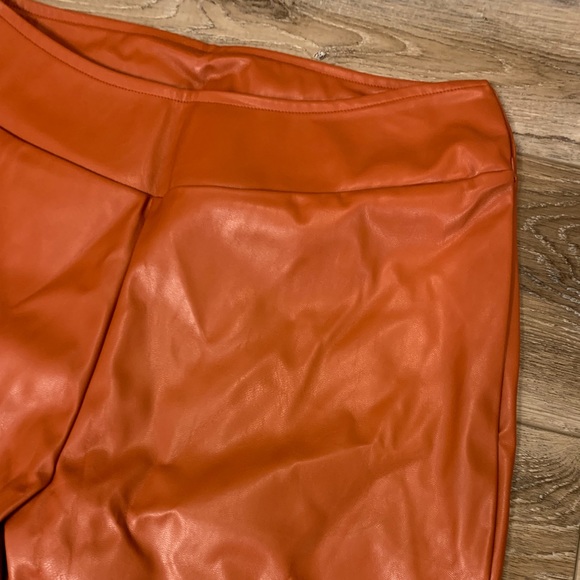 Faux Leather Insulated Zip Pants - Picture 3 of 10